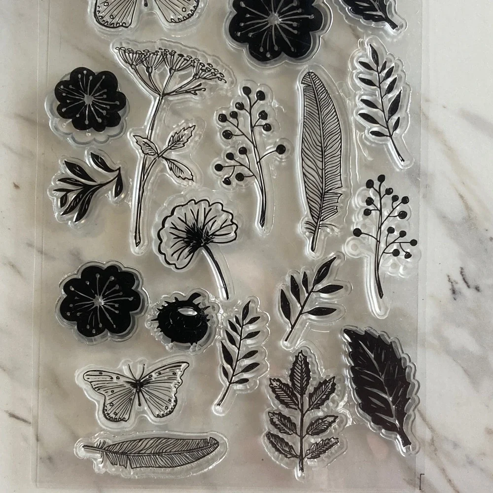 Feather Flower Branch Stamp Set